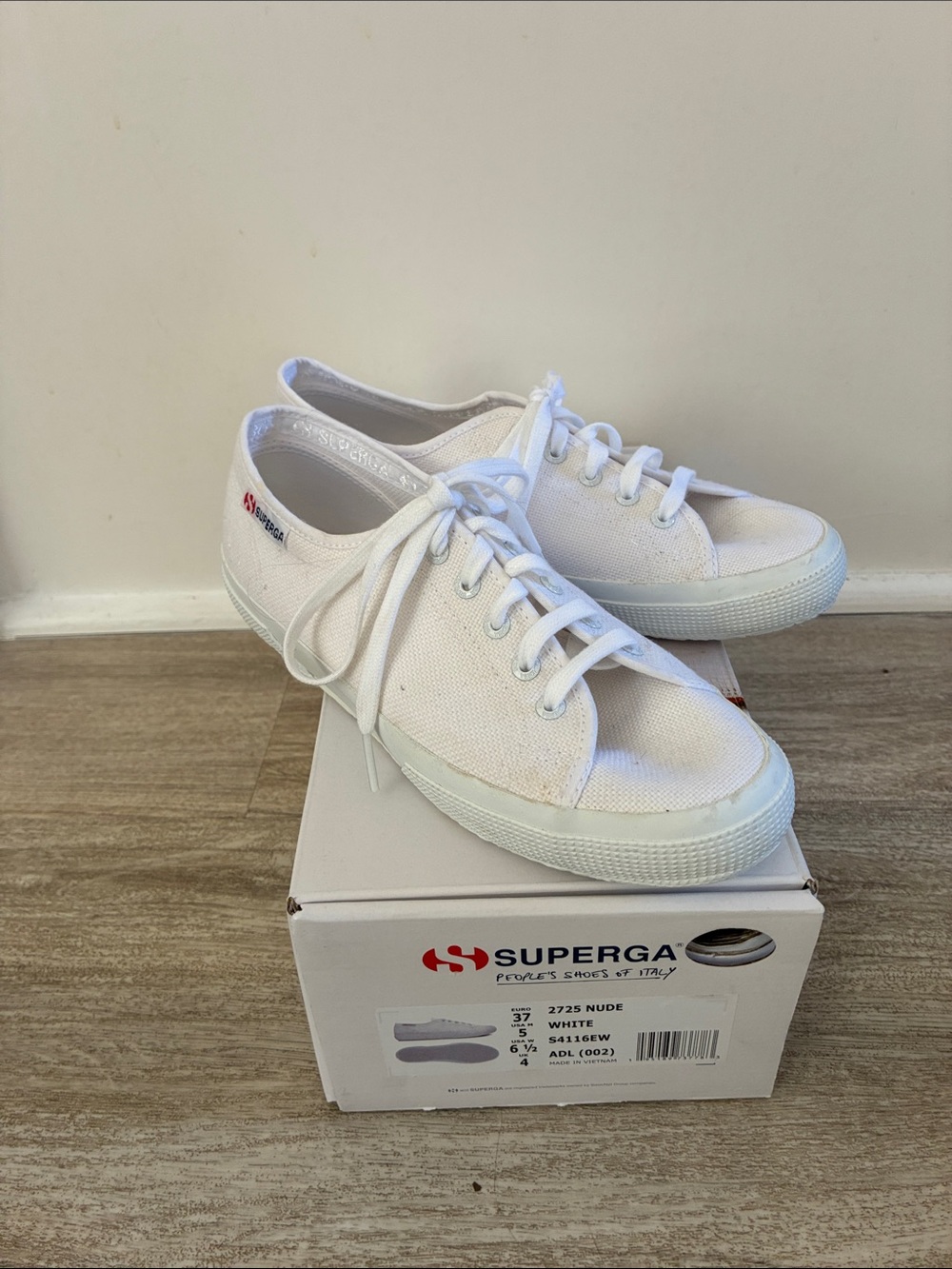 Superga White Canvas Low-Top Sneakers